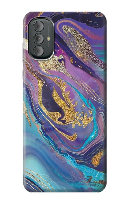 W3676 Colorful Abstract Marble Stone Hülle Schutzhülle Taschen und Leder Flip für Motorola Moto G Power 2022, G Play 2023