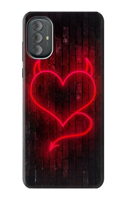 W3682 Devil Heart Hülle Schutzhülle Taschen und Leder Flip für Motorola Moto G Power 2022, G Play 2023