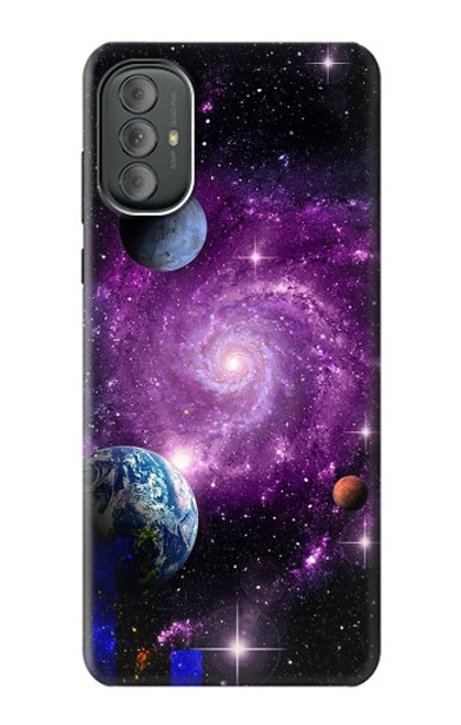 W3689 Galaxy Outer Space Planet Hülle Schutzhülle Taschen und Leder Flip für Motorola Moto G Power 2022, G Play 2023