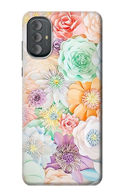 W3705 Pastel Floral Flower Hülle Schutzhülle Taschen und Leder Flip für Motorola Moto G Power 2022, G Play 2023