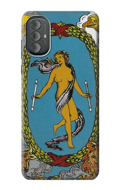 W3746 Tarot Card The World Hülle Schutzhülle Taschen und Leder Flip für Motorola Moto G Power 2022, G Play 2023