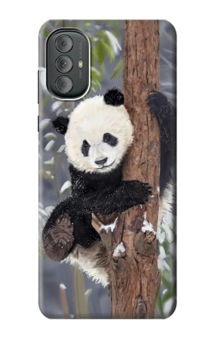 W3793 Cute Baby Panda Snow Painting Hülle Schutzhülle Taschen und Leder Flip für Motorola Moto G Power 2022, G Play 2023