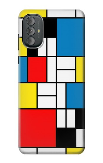 W3814 Piet Mondrian Line Art Composition Hülle Schutzhülle Taschen und Leder Flip für Motorola Moto G Power 2022, G Play 2023