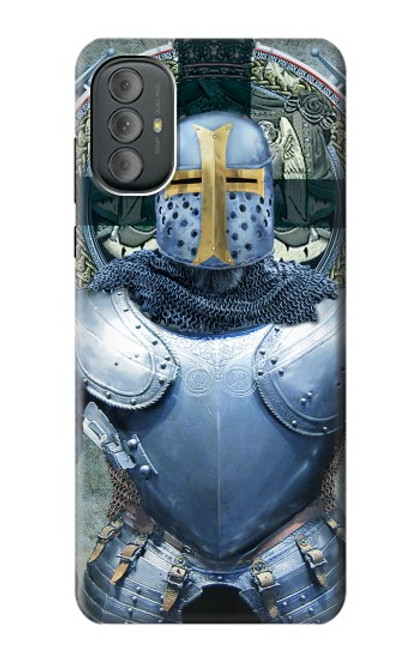 W3864 Medieval Templar Heavy Armor Knight Hülle Schutzhülle Taschen und Leder Flip für Motorola Moto G Power 2022, G Play 2023