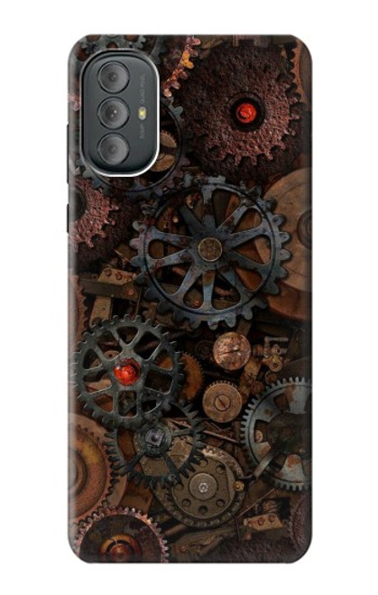 W3884 Steampunk Mechanical Gears Hülle Schutzhülle Taschen und Leder Flip für Motorola Moto G Power 2022, G Play 2023