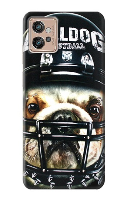 W0098 Bulldog American Football Hülle Schutzhülle Taschen und Leder Flip für Motorola Moto G32