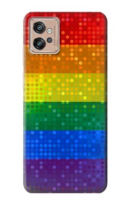 W2683 Rainbow LGBT Pride Flag Hülle Schutzhülle Taschen und Leder Flip für Motorola Moto G32