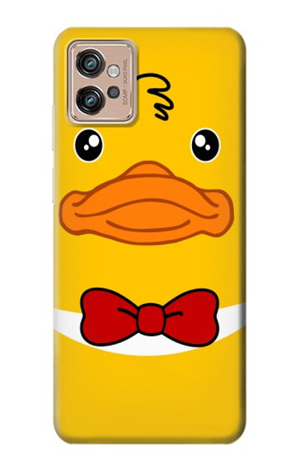 W2760 Yellow Duck Tuxedo Cartoon Hülle Schutzhülle Taschen und Leder Flip für Motorola Moto G32