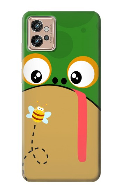 W2765 Frog Bee Cute Cartoon Hülle Schutzhülle Taschen und Leder Flip für Motorola Moto G32