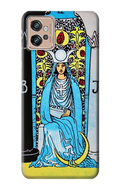 W2837 The High Priestess Vintage Tarot Card Hülle Schutzhülle Taschen und Leder Flip für Motorola Moto G32