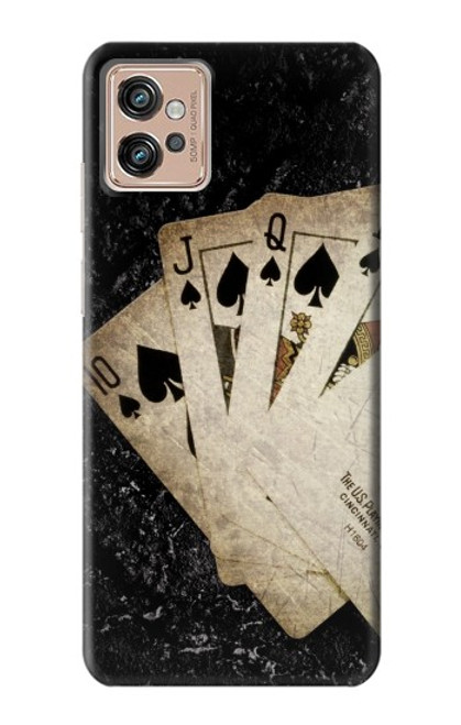 W3231 Vintage Royal Straight Flush Cards Hülle Schutzhülle Taschen und Leder Flip für Motorola Moto G32