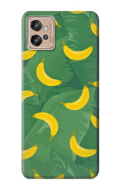 W3286 Banana Fruit Pattern Hülle Schutzhülle Taschen und Leder Flip für Motorola Moto G32
