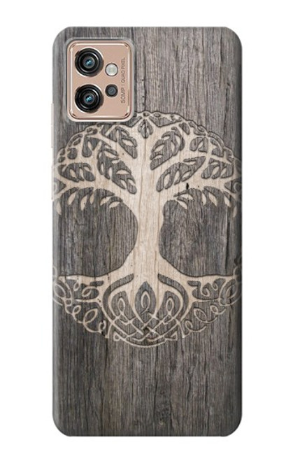 W3591 Viking Tree of Life Symbol Hülle Schutzhülle Taschen und Leder Flip für Motorola Moto G32