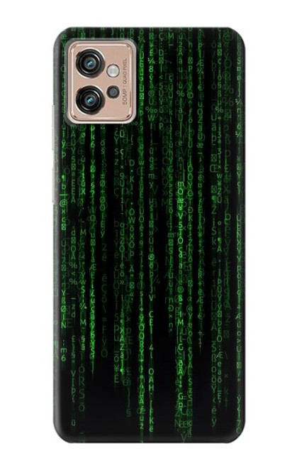 W3668 Binary Code Hülle Schutzhülle Taschen und Leder Flip für Motorola Moto G32