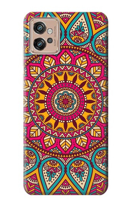 W3694 Hippie Art Pattern Hülle Schutzhülle Taschen und Leder Flip für Motorola Moto G32