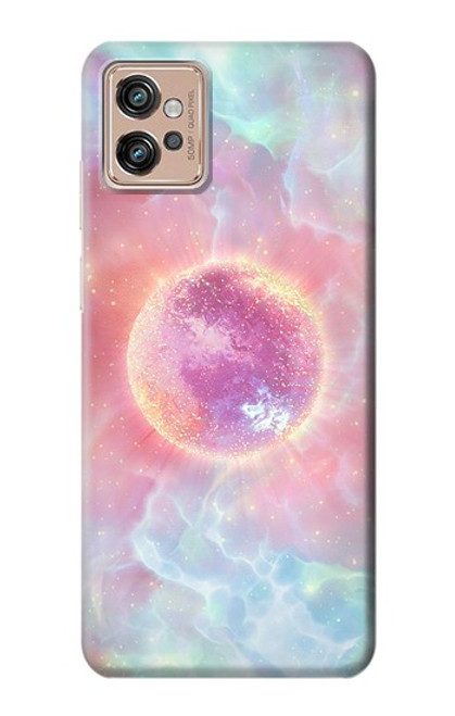 W3709 Pink Galaxy Hülle Schutzhülle Taschen und Leder Flip für Motorola Moto G32