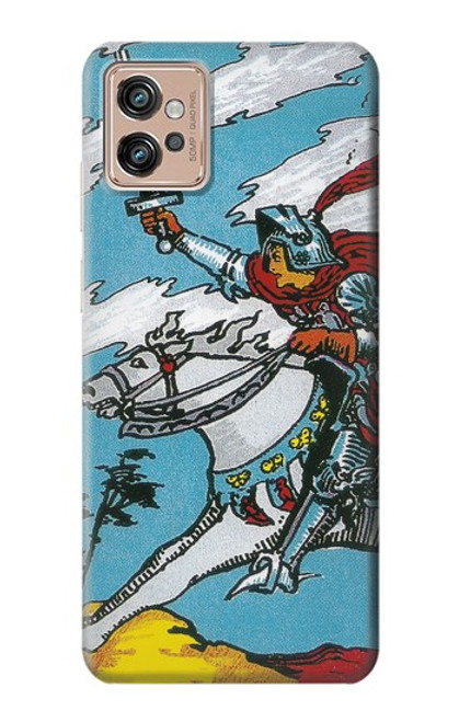 W3731 Tarot Card Knight of Swords Hülle Schutzhülle Taschen und Leder Flip für Motorola Moto G32