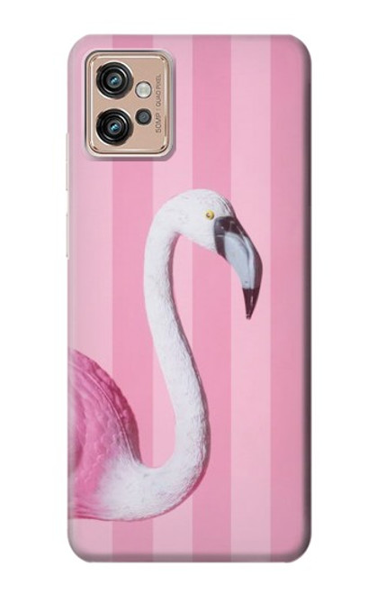 W3805 Flamingo Pink Pastel Hülle Schutzhülle Taschen und Leder Flip für Motorola Moto G32