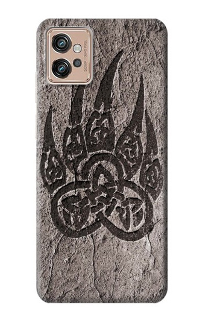 W3832 Viking Norse Bear Paw Berserkers Rock Hülle Schutzhülle Taschen und Leder Flip für Motorola Moto G32