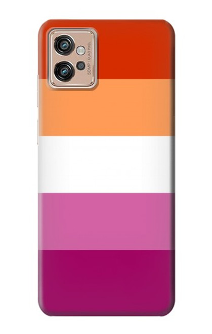 W3887 Lesbian Pride Flag Hülle Schutzhülle Taschen und Leder Flip für Motorola Moto G32