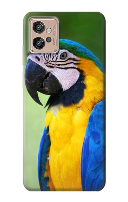 W3888 Macaw Face Bird Hülle Schutzhülle Taschen und Leder Flip für Motorola Moto G32