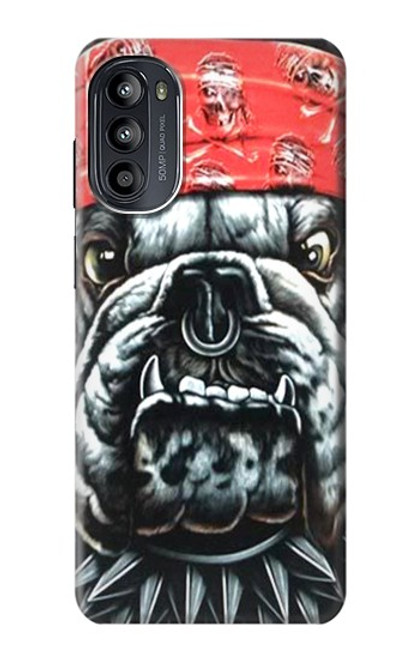 W0100 Bulldog American Football Hülle Schutzhülle Taschen und Leder Flip für Motorola Moto G52, G82 5G