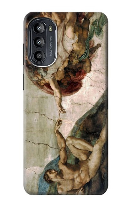 W0179 Michelangelo Creation of Adam Hülle Schutzhülle Taschen und Leder Flip für Motorola Moto G52, G82 5G
