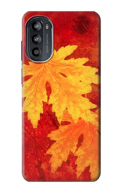 W0479 Maple Leaf Hülle Schutzhülle Taschen und Leder Flip für Motorola Moto G52, G82 5G