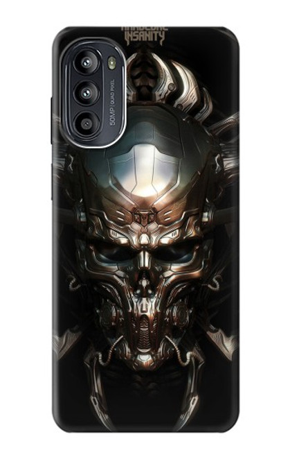 W1027 Hardcore Metal Skull Hülle Schutzhülle Taschen und Leder Flip für Motorola Moto G52, G82 5G