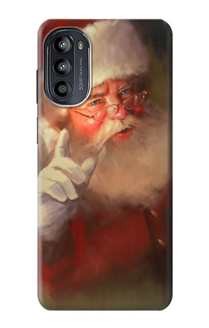 W1144 Xmas Santa Claus Hülle Schutzhülle Taschen und Leder Flip für Motorola Moto G52, G82 5G