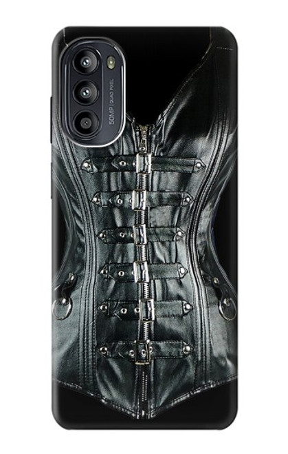 W1639 Gothic Corset Black Hülle Schutzhülle Taschen und Leder Flip für Motorola Moto G52, G82 5G