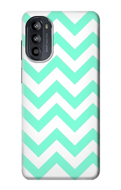 W1723 Mint Chevron Zigzag Hülle Schutzhülle Taschen und Leder Flip für Motorola Moto G52, G82 5G