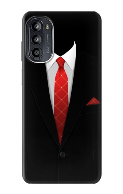 W1805 Black Suit Hülle Schutzhülle Taschen und Leder Flip für Motorola Moto G52, G82 5G