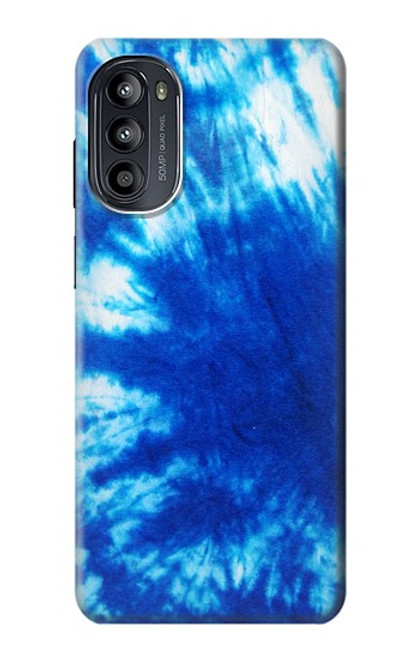 W1869 Tie Dye Blue Hülle Schutzhülle Taschen und Leder Flip für Motorola Moto G52, G82 5G