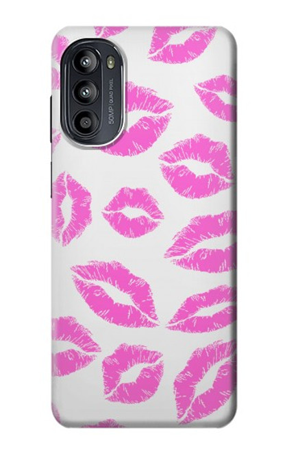 W2214 Pink Lips Kisses Hülle Schutzhülle Taschen und Leder Flip für Motorola Moto G52, G82 5G