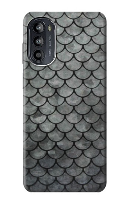 W2950 Silver Fish Scale Hülle Schutzhülle Taschen und Leder Flip für Motorola Moto G52, G82 5G