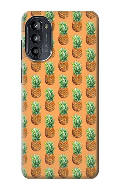 W3258 Pineapple Pattern Hülle Schutzhülle Taschen und Leder Flip für Motorola Moto G52, G82 5G
