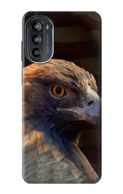 W3376 Eagle American Flag Hülle Schutzhülle Taschen und Leder Flip für Motorola Moto G52, G82 5G