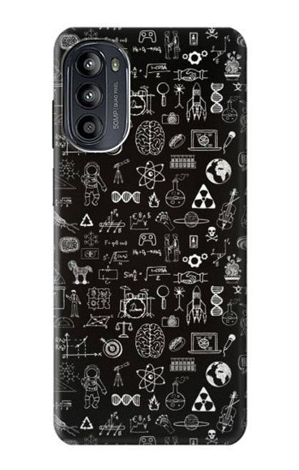 W3426 Blackboard Science Hülle Schutzhülle Taschen und Leder Flip für Motorola Moto G52, G82 5G