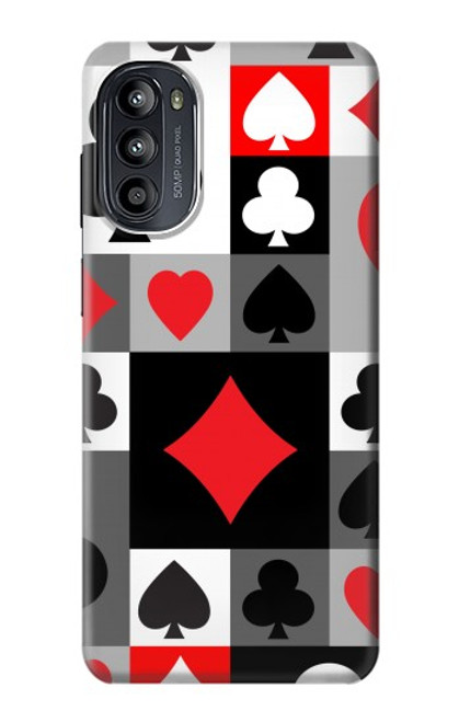 W3463 Poker Card Suit Hülle Schutzhülle Taschen und Leder Flip für Motorola Moto G52, G82 5G