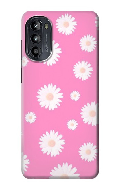 W3500 Pink Floral Pattern Hülle Schutzhülle Taschen und Leder Flip für Motorola Moto G52, G82 5G