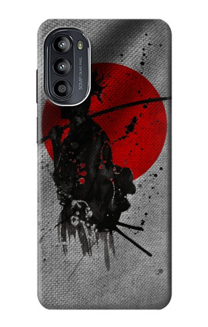 W3517 Japan Flag Samurai Hülle Schutzhülle Taschen und Leder Flip für Motorola Moto G52, G82 5G