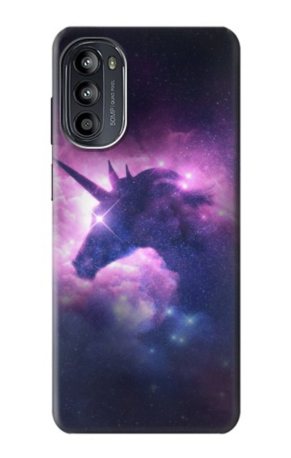 W3538 Unicorn Galaxy Hülle Schutzhülle Taschen und Leder Flip für Motorola Moto G52, G82 5G