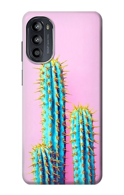 W3673 Cactus Hülle Schutzhülle Taschen und Leder Flip für Motorola Moto G52, G82 5G