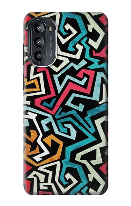 W3712 Pop Art Pattern Hülle Schutzhülle Taschen und Leder Flip für Motorola Moto G52, G82 5G