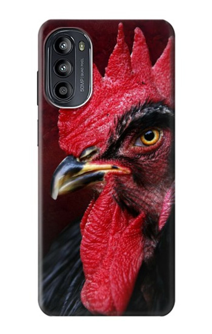 W3797 Chicken Rooster Hülle Schutzhülle Taschen und Leder Flip für Motorola Moto G52, G82 5G