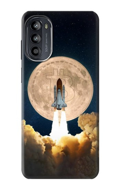 W3859 Bitcoin to the Moon Hülle Schutzhülle Taschen und Leder Flip für Motorola Moto G52, G82 5G