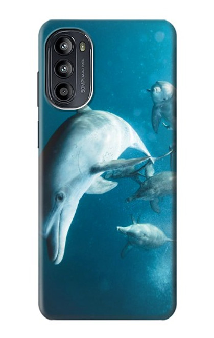 W3878 Dolphin Hülle Schutzhülle Taschen und Leder Flip für Motorola Moto G52, G82 5G