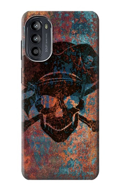 W3895 Pirate Skull Metal Hülle Schutzhülle Taschen und Leder Flip für Motorola Moto G52, G82 5G