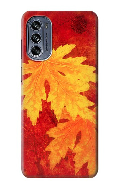 W0479 Maple Leaf Hülle Schutzhülle Taschen und Leder Flip für Motorola Moto G62 5G